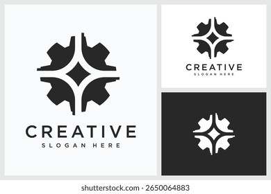 Star Gear Design Inspiration. Star Gear Symbol Logo Vector Template Design, Star Gear Design Logo Vector Illustration