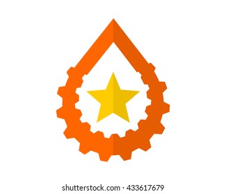 star gear icon image vector icon logo