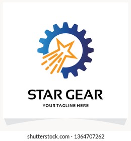 Star Gear Logo Design Template Inspiration