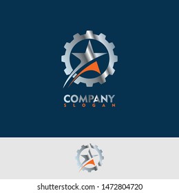 Star Gear logo designs concept vector, Bright Mechanic logo template, best Repair logo symbol