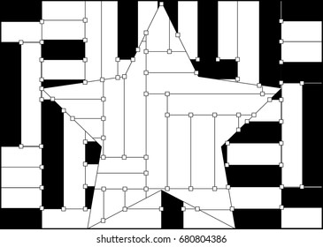 Star geometric background.- illustration, network, white