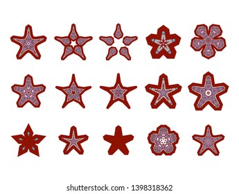 star geometric decorative shape vector set