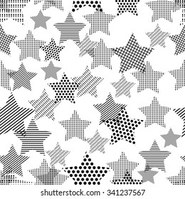 Star geometric pattern. Geometric simple print. Vector repeating texture. Background vector.