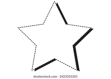 Sterngeometrie, Schatten oder Nachrichtenbox. weißer Hintergrund, einzeln