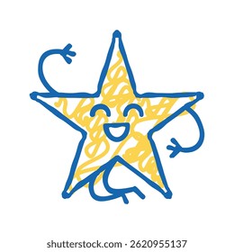 forma geométrica da estrela ícone doodle esboçar vetor. forma geométrica da estrela símbolo ilustração