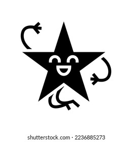 star geometric shape character glyph icon vector. star geometric shape character sign. isolated symbol illustration