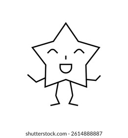 star geometric shape character line icon vector. star geometric shape character sign. isolated contour symbol black illustration