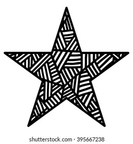 Star. The geometric shape. Style zentangle.
