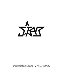Star geometric text logo typographic design.