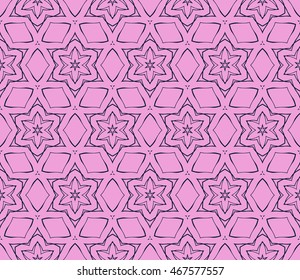 star geometry background. seamless. vector. purple color. for design, wallpaper