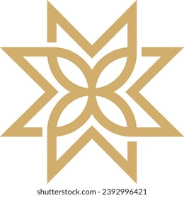 logotipo de elemento de decoración de geometría de estrella
