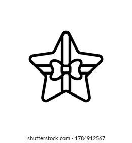 Icono de presentación de la caja de regalo de estrella. Color simple con elementos de vector de contorno de iconos actuales para ui y ux, sitio web o aplicación móvil