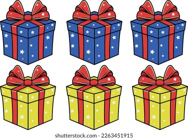 STAR GIFT BOX VECTOR DESIGN