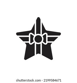 Star Gift Filled Icon Vector Illustration
