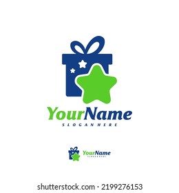 Star Gift Logo Design Template. Gift Star logo concept vector. Creative Icon Symbol