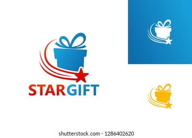 Star Gift Logo Template Design Vector, Emblem, Design Concept, Creative Symbol, Icon
