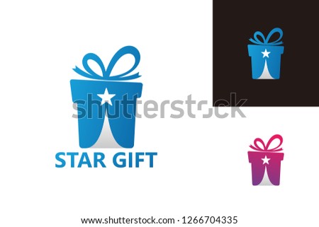 Star Gift Logo Template Design Vector, Emblem, Design Concept, Creative Symbol, Icon