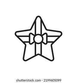 Star Gift Outline Icon Vector Illustration