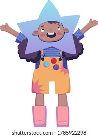 Star girl colorful vector illustration