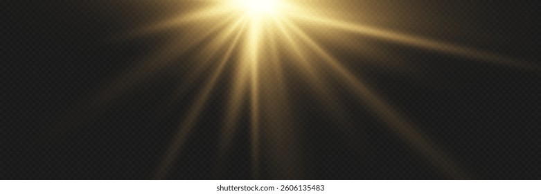 Star glare PNG. Flash of light rays of the sun.