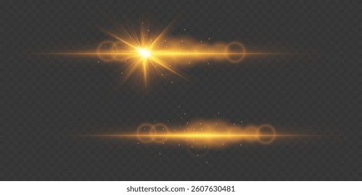 Star glare PNG. Flash of light rays of the sun.