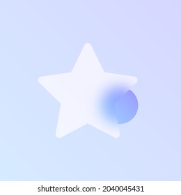 star glass morphism trendy style icon. star favourite color vector icon with blur, transparent glass and purple gradient. for web and ui design, mobile apps and promo business polygraphy