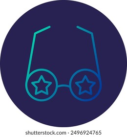 Star Glasses Line Gradient Icon Design
