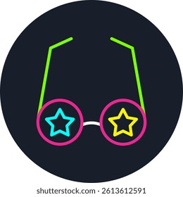 Star Glasses Line Multi Colour Circle