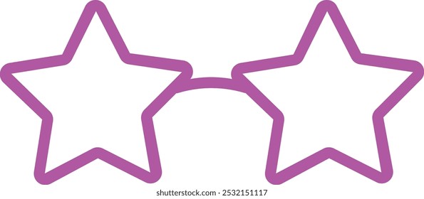 Star glasses party accessory. Disco sunglasses symbol