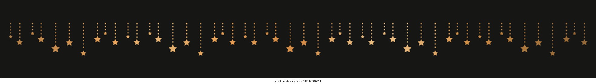 Star Glitter. Elegant decoration (gold, black background)