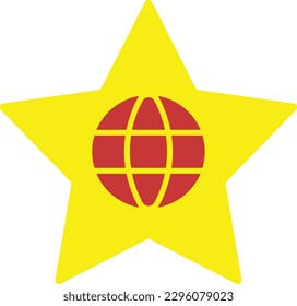 star globe global map web Flat