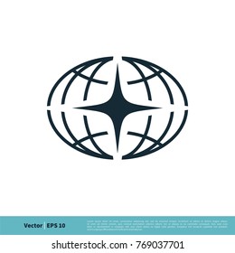 Star and Globe Icon vector Logo Template Illustration Design. Vector EPS 10.