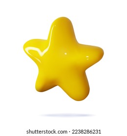 Star glossy 3d vector icon as element for feedback rating, best quality comment, award winner ranking, positive client review. Good reputation mark