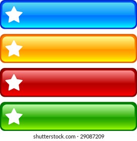   Star glossy buttons. Vector illustration.