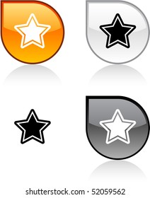 Botones brillantes de caída brillante de estrella.