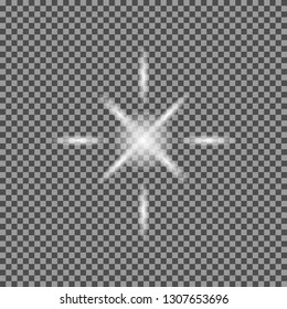star glow effect on gray transparent background