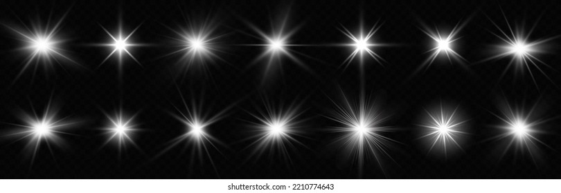 Star glow light effect. Bright particles, light shine. Stars.