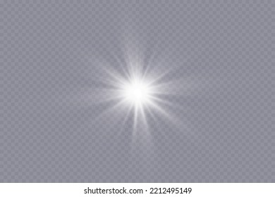 Star glow light effect. Bright particles, light shine. Stars.