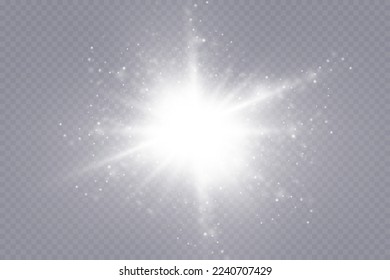 Sternlichteffekt. Helle Partikel, heller Glanz. Sterne.