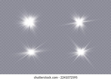 Star glow light effect. Bright particles, light shine. Stars.