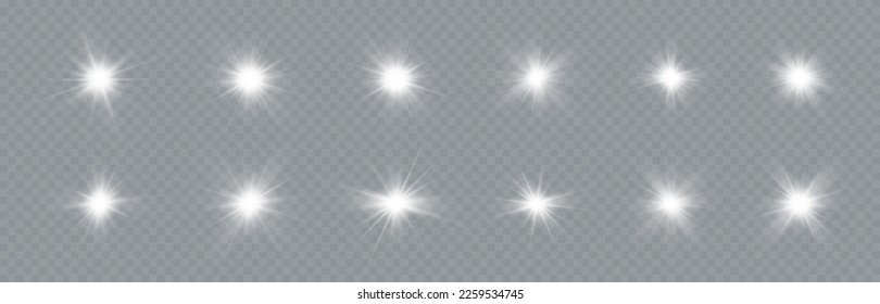 Star glow light effect. Bright particles, light shine. Stars.