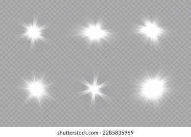 Star glow light effect. Bright particles, light shine. Stars.