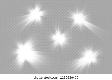 Star glow light effect. Bright particles, light shine. Stars.