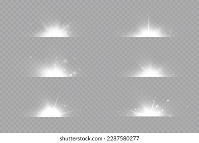 Star glow light effect. Bright particles, light shine. Stars.