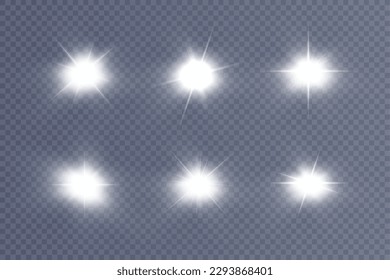 Star glow light effect. Bright particles, light shine. Stars.
