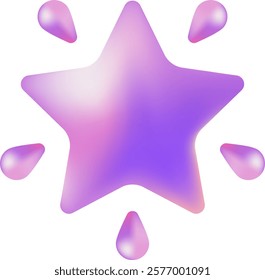 Star glowing emoji icon pink and purple gradient Abstract 3D Shapes Sticker