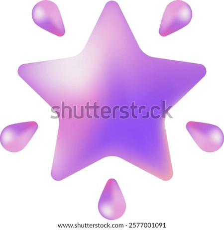 Star glowing emoji icon pink and purple gradient Abstract 3D Shapes Sticker