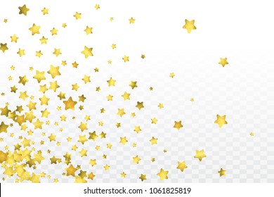 Star gold confetti. Celebrate background. Watercolor golden sparkles and dots. Explosion backdrop. Luxury invitation card template. Falling gold confetti. Glitter background. 