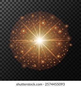 star, gold, flash, beam, satellites, fog, halo