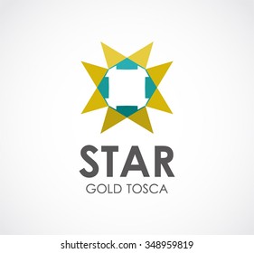 Star gold of geometric abstract vector and logo design or template elegance business icon of company identity symbol concept